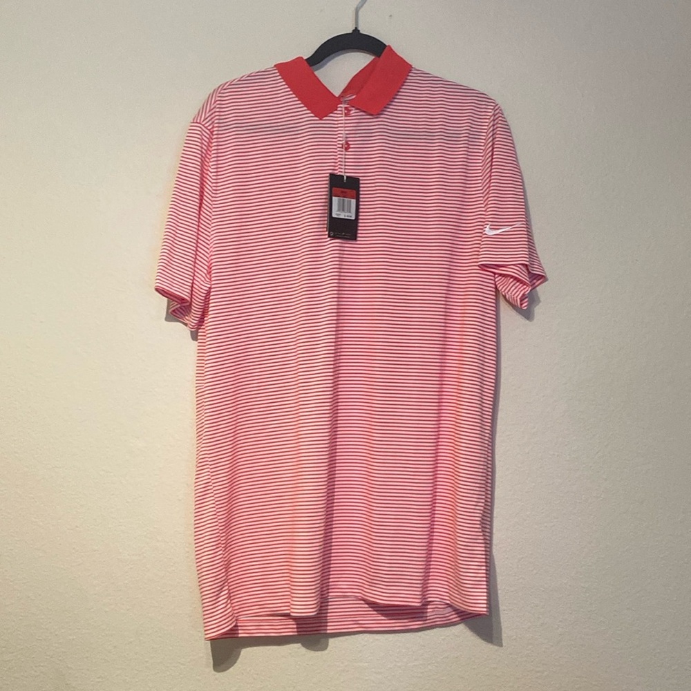 Nike Golf Orange Stripped Shitt